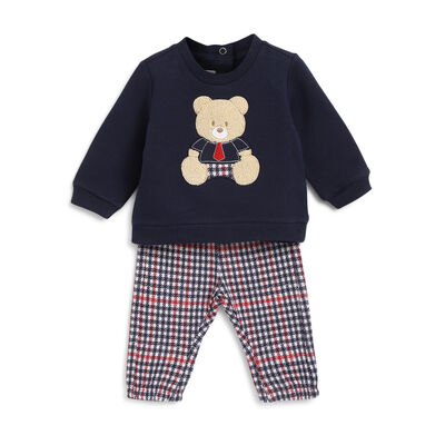 Boys White and Red Applique Sweatshirt With Trouser